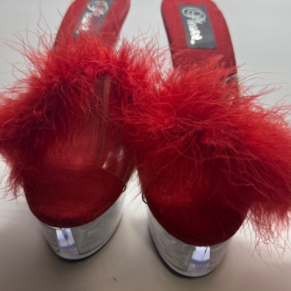 Pleaser 6 in with platform marabou mules - Picture 8 of 11